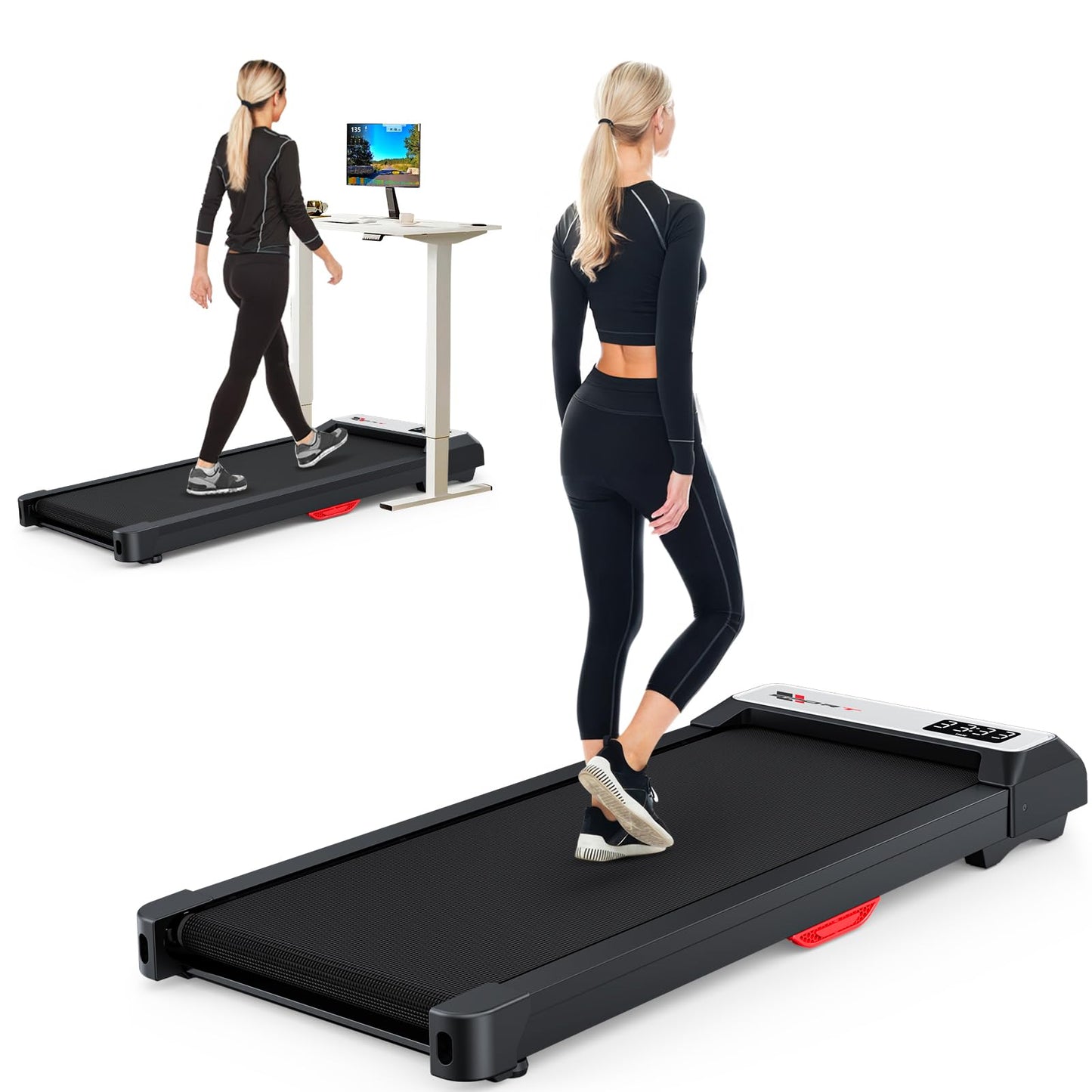 *Walking Pad Treadmill-3.0HP & 350 lb Capacity, Under Desk Treadmill with Incline for Home Small, 3 in 1 Foldable Treadmills, Smart Voice & Well Fit App & Remote Control, 2s Folding