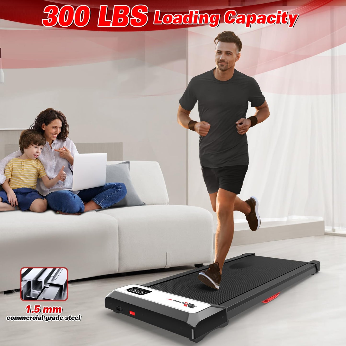 *Walking Pad Treadmill-3.0HP & 350 lb Capacity, Under Desk Treadmill with Incline for Home Small, 3 in 1 Foldable Treadmills, Smart Voice & Well Fit App & Remote Control, 2s Folding