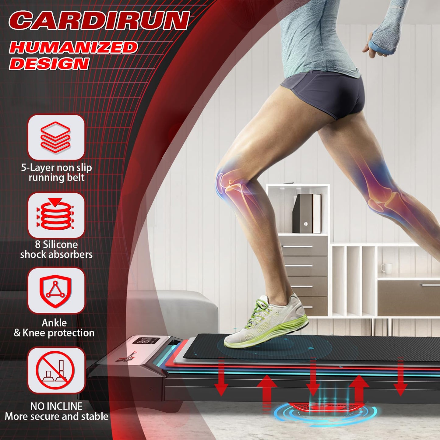 *Walking Pad Treadmill-3.0HP & 350 lb Capacity, Under Desk Treadmill with Incline for Home Small, 3 in 1 Foldable Treadmills, Smart Voice & Well Fit App & Remote Control, 2s Folding