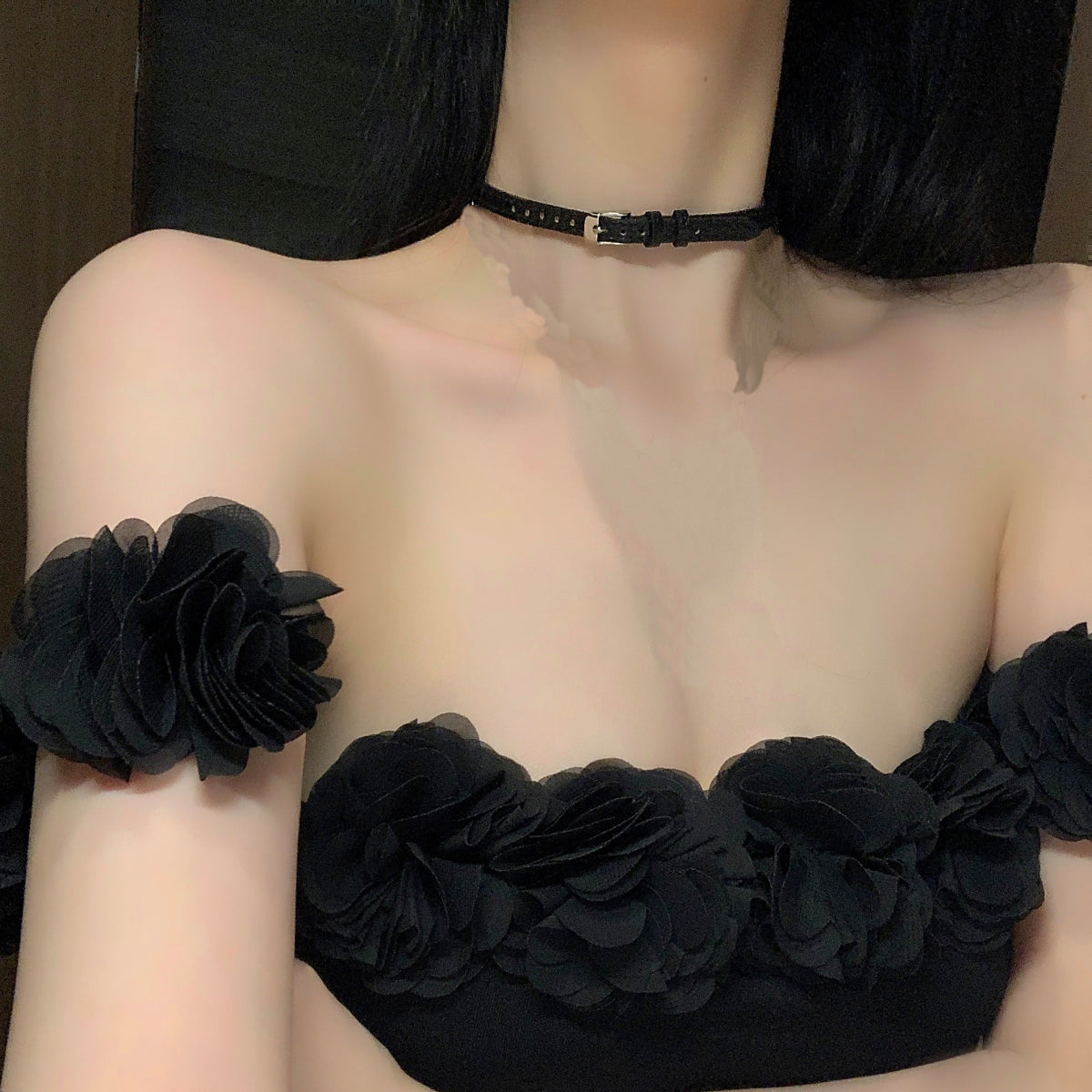 Choker Black Cross Female Twin Sweet Cool Necklace