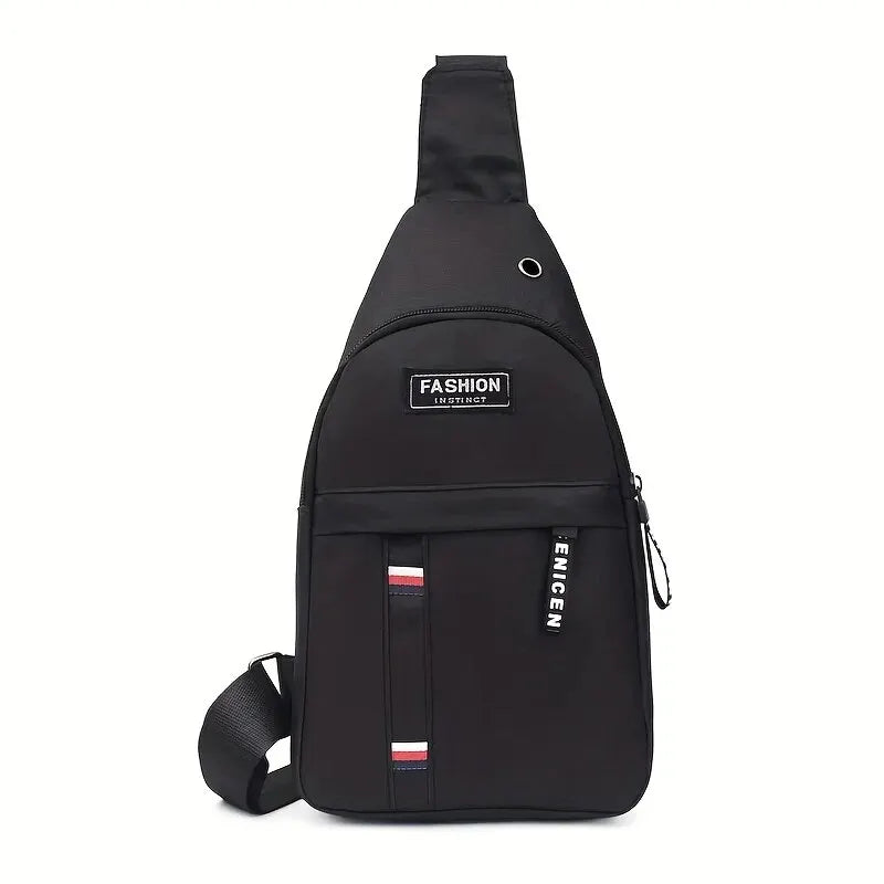 Men's Small Canvas Crossbody Chest Bag, Multifunctional Sling Bag For Outdoor Sports Travel Hiking Camping