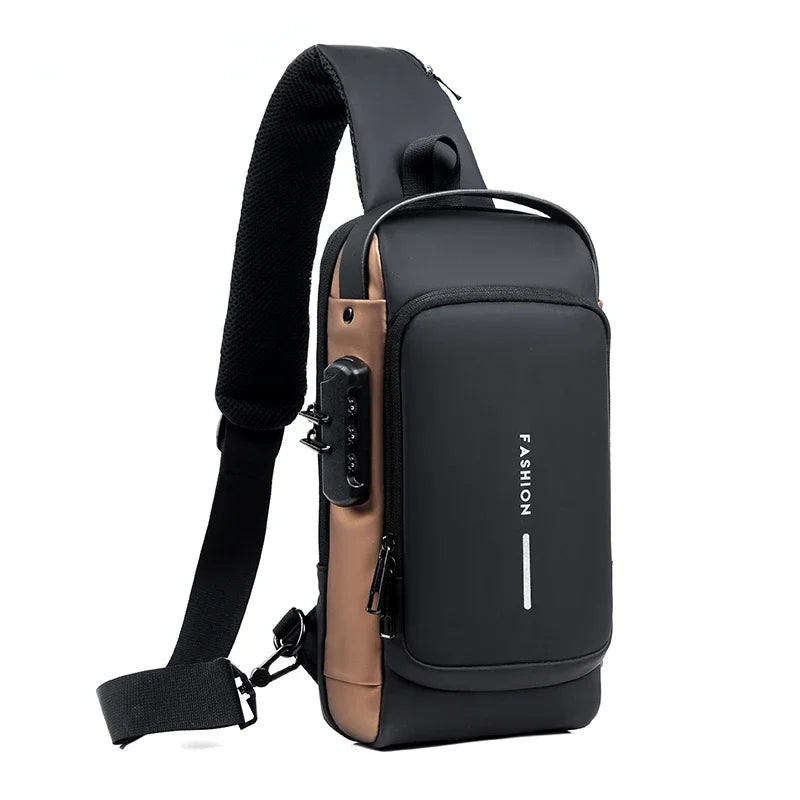 Designer Multifunction Anti-theft USB Shoulder Crossbody Bag Travel Sling Pack Messenger Pack Chest Bag Male Luxury Brand Men
