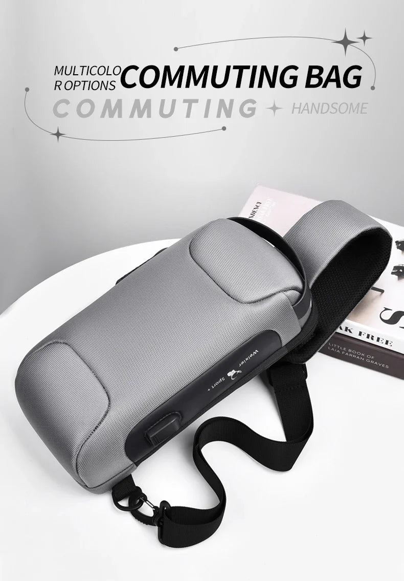 Designer Multifunction Anti-theft USB Shoulder Crossbody Bag Travel Sling Pack Messenger Pack Chest Bag Male Luxury Brand Men