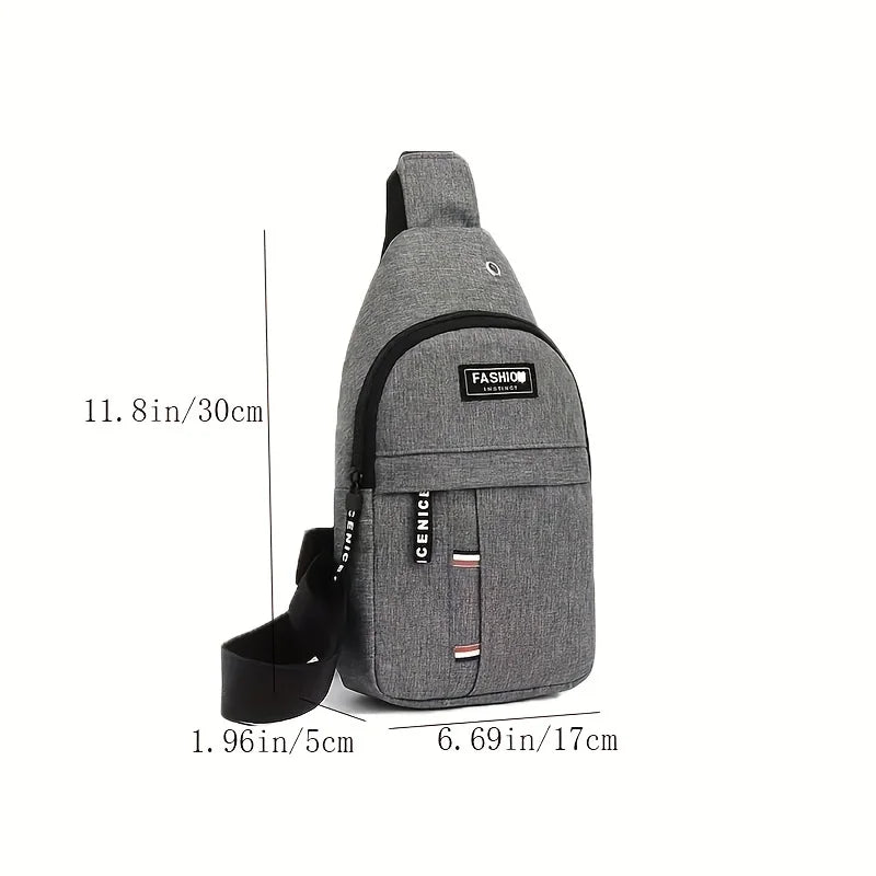 Men's Small Canvas Crossbody Chest Bag, Multifunctional Sling Bag For Outdoor Sports Travel Hiking Camping
