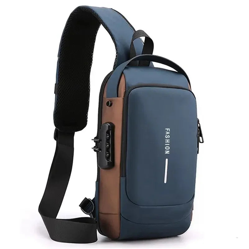 Designer Multifunction Anti-theft USB Shoulder Crossbody Bag Travel Sling Pack Messenger Pack Chest Bag Male Luxury Brand Men