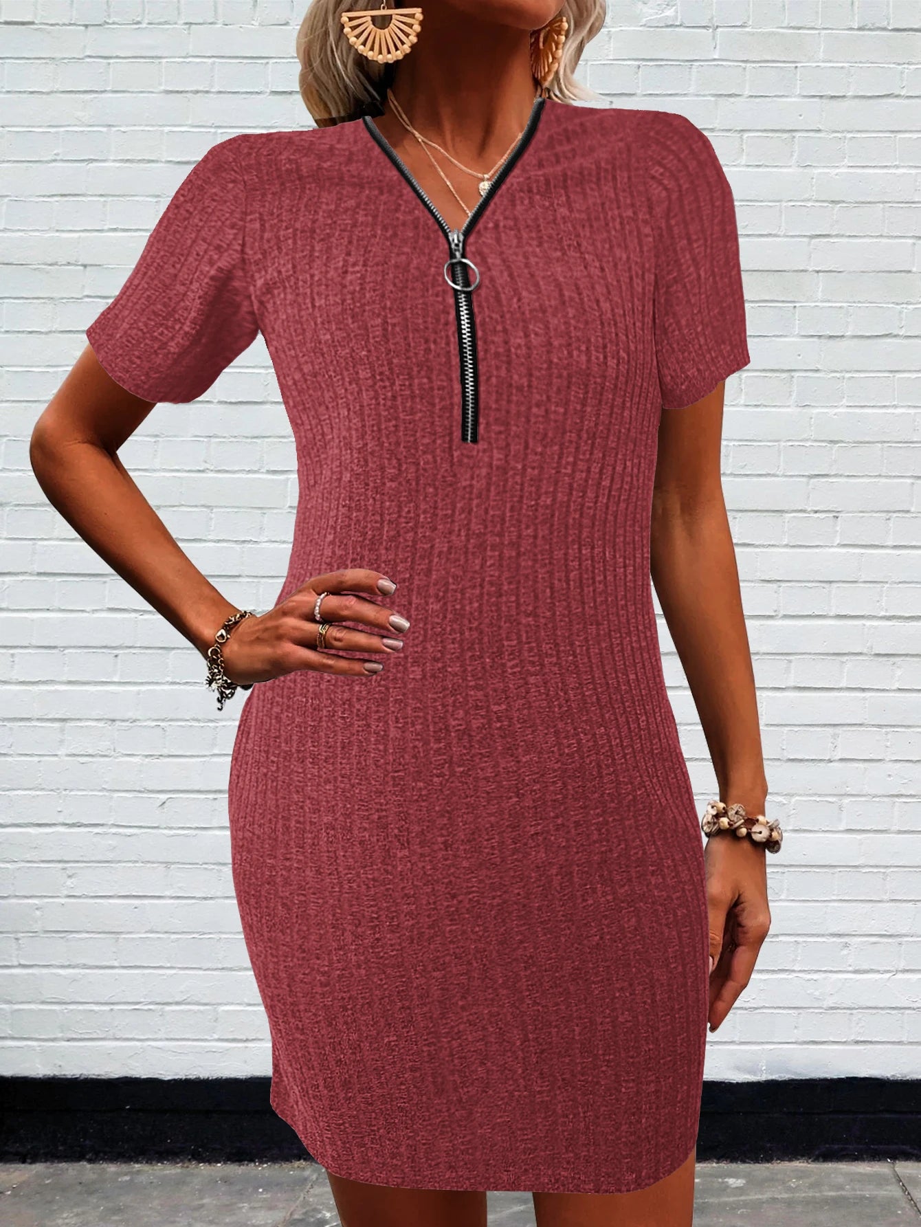 Women's Thin Breathable Zipper Dress inspired by Tinisha is Casual Lightweight