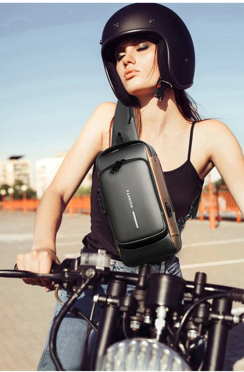 Designer Multifunction Anti-theft USB Shoulder Crossbody Bag Travel Sling Pack Messenger Pack Chest Bag Male Luxury Brand Men