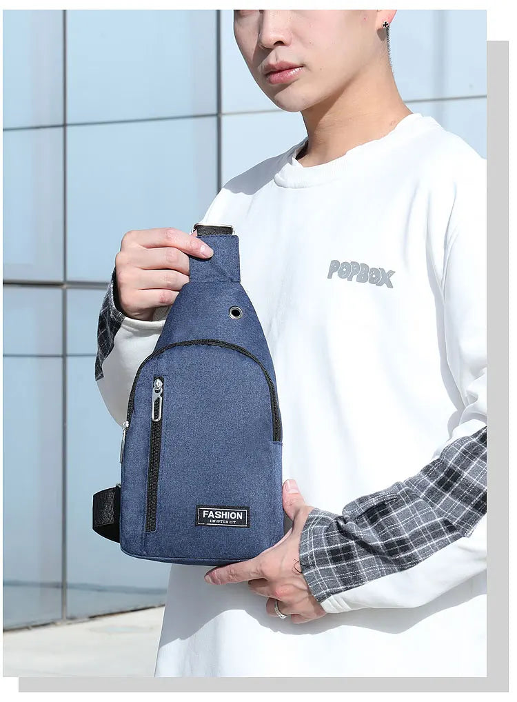 Chest Bag Men New Leisure Fashion Trend One Shoulder Chest Bag Outdoor Sports Multi Functional Crossbody Bag