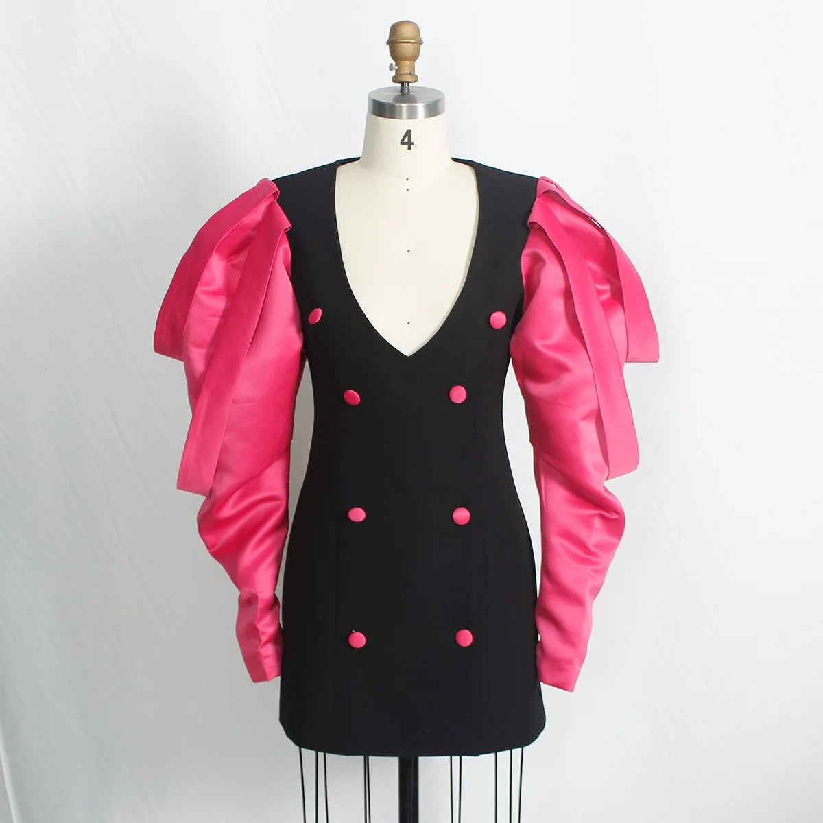 Evening Dresses Pink Street Wear Women Mini Sexy Club Wear Notched Collar Long Sleeve V Neck