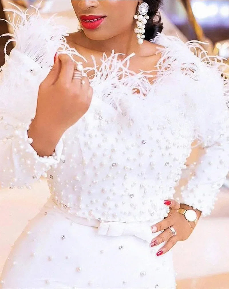 African Dresses for Women 2021 Spring and Autumn African Women Long Sleeve White Plus Size Long Dress African Clothes