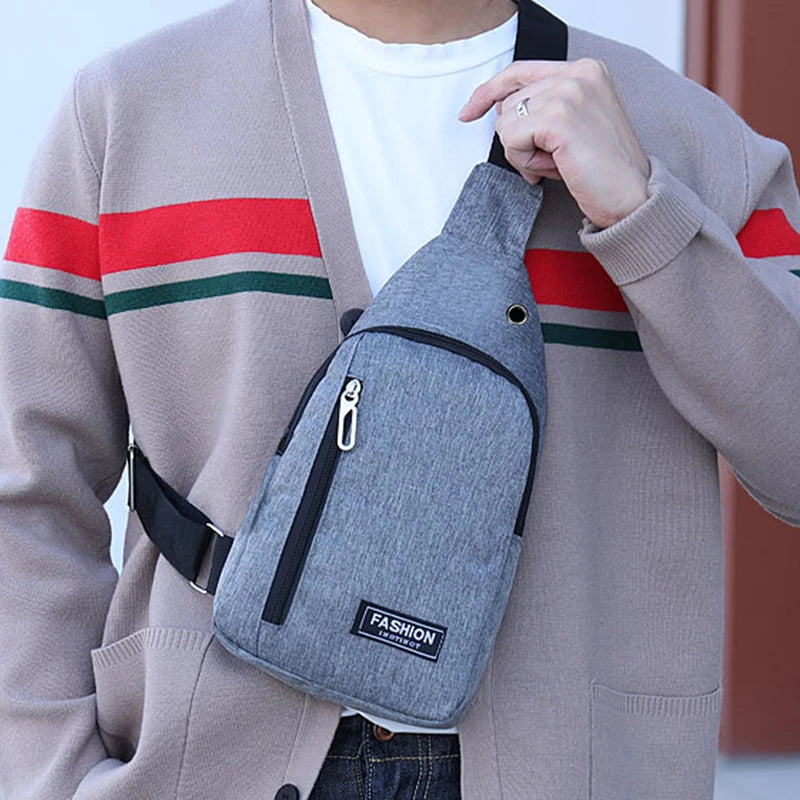 Chest Bag Men New Leisure Fashion Trend One Shoulder Chest Bag Outdoor Sports Multi Functional Crossbody Bag