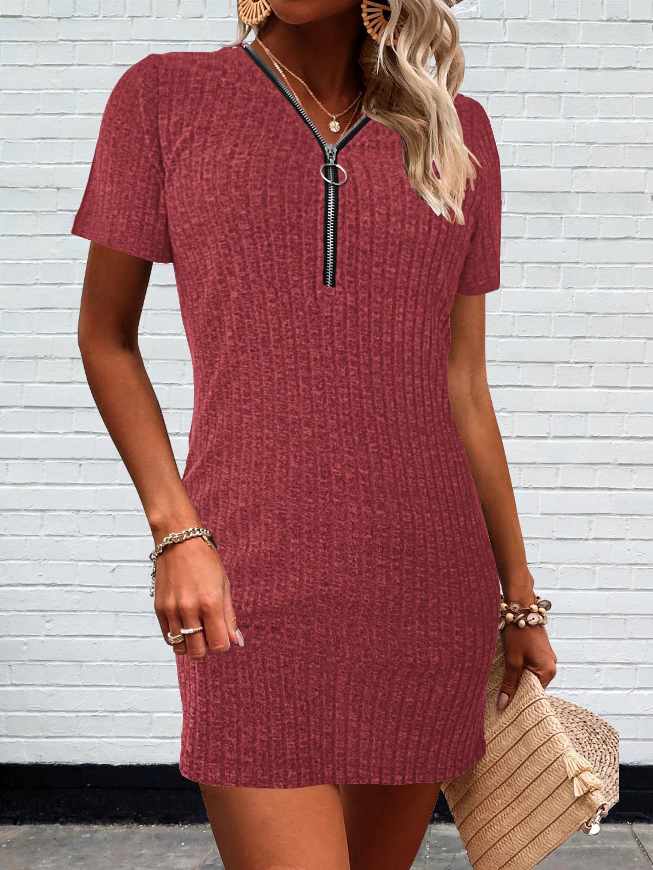 Women's Thin Breathable Zipper Dress inspired by Tinisha is Casual Lightweight