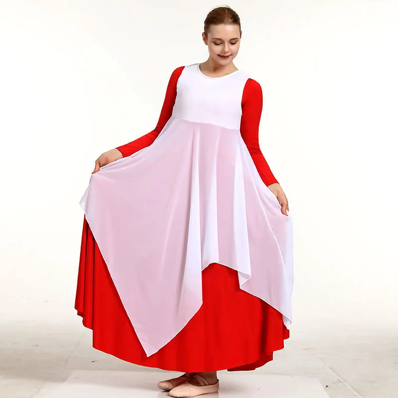 Women's Round Neck Style Tank Praise Worship Modern Dance Liturgical Pullover Loose Hem Women Praise Dance Vest