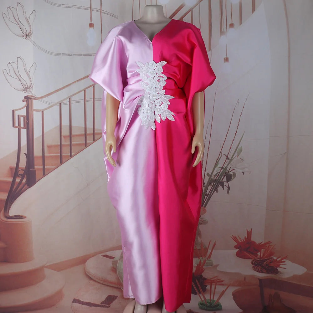 Elegance african dresses for woman Color blocking african dresses for woman party Plus size robe africains femme