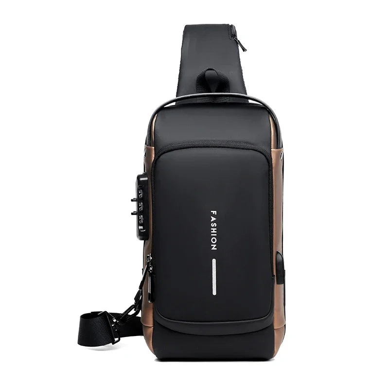 Designer Multifunction Anti-theft USB Shoulder Crossbody Bag Travel Sling Pack Messenger Pack Chest Bag Male Luxury Brand Men