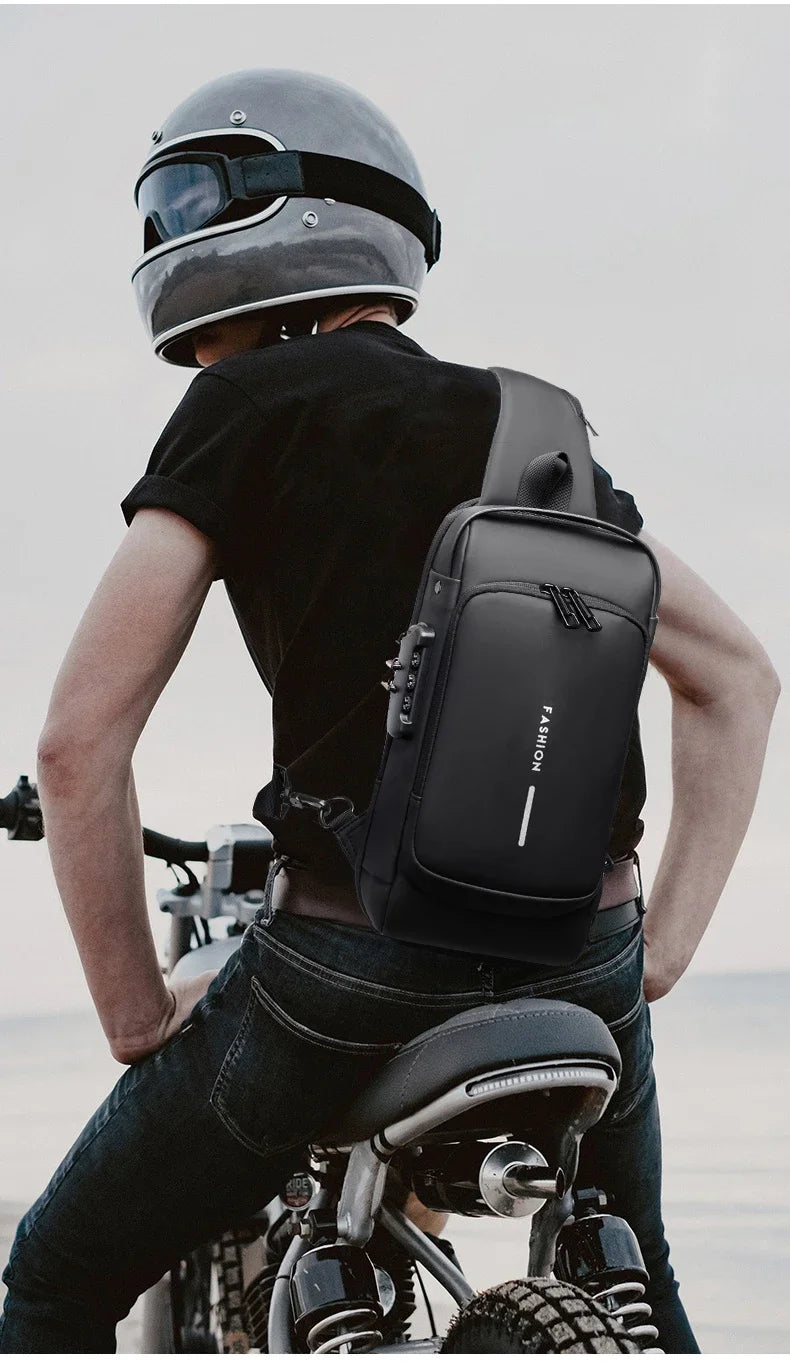 Designer Multifunction Anti-theft USB Shoulder Crossbody Bag Travel Sling Pack Messenger Pack Chest Bag Male Luxury Brand Men