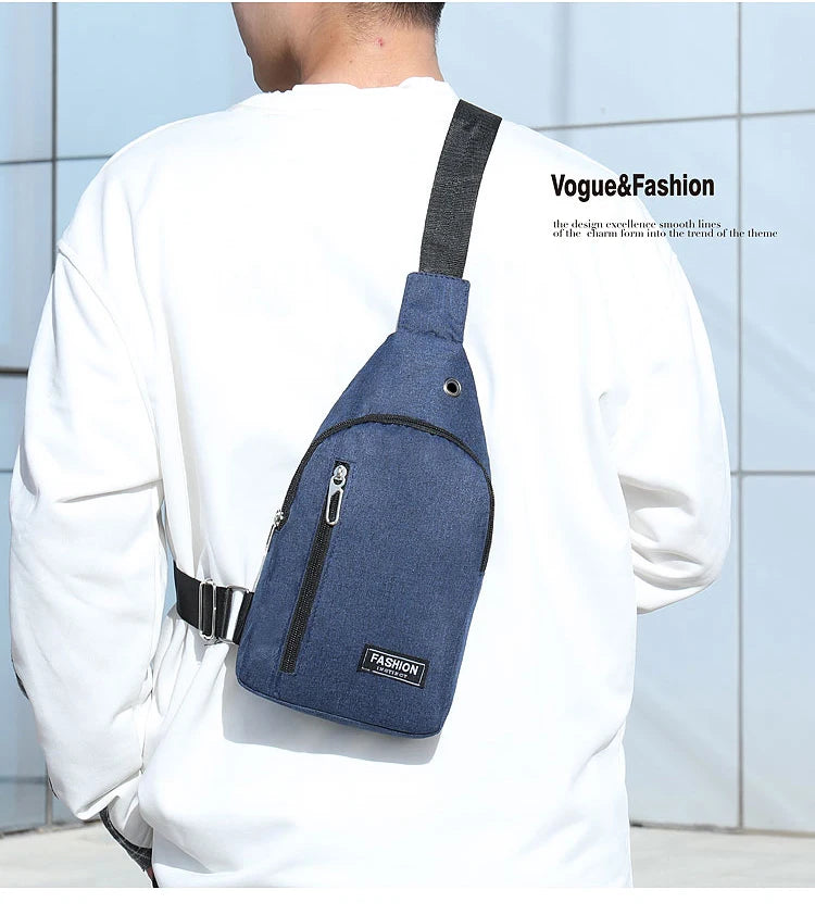 Chest Bag Men New Leisure Fashion Trend One Shoulder Chest Bag Outdoor Sports Multi Functional Crossbody Bag