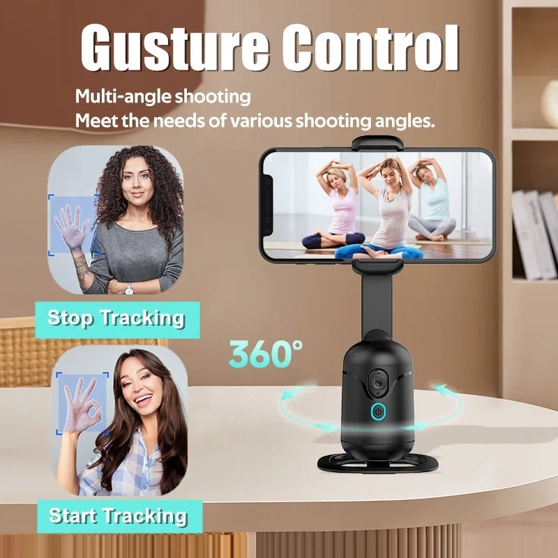 360°Panorama Rotation Follow Gimbal for Vlog Video Recording Phone Selifie Stick Tripod for Mobile iPhone Auto Face Tracker