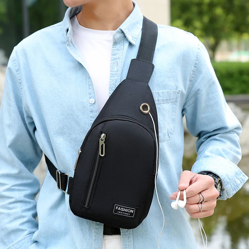 Chest Bag Men New Leisure Fashion Trend One Shoulder Chest Bag Outdoor Sports Multi Functional Crossbody Bag