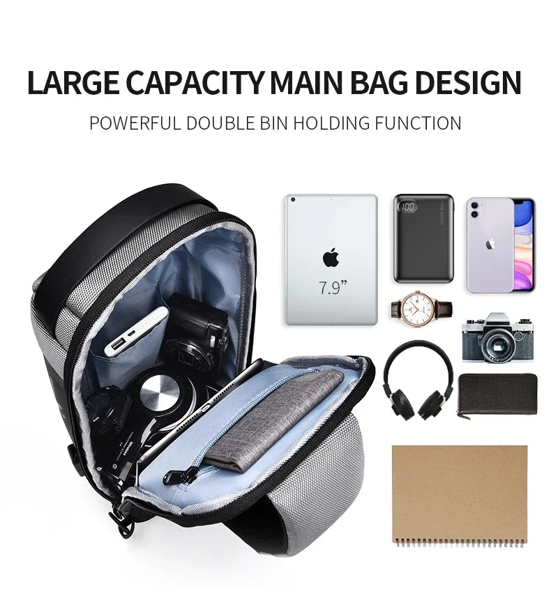 Designer Multifunction Anti-theft USB Shoulder Crossbody Bag Travel Sling Pack Messenger Pack Chest Bag Male Luxury Brand Men