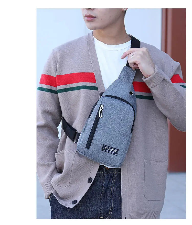 Chest Bag Men New Leisure Fashion Trend One Shoulder Chest Bag Outdoor Sports Multi Functional Crossbody Bag