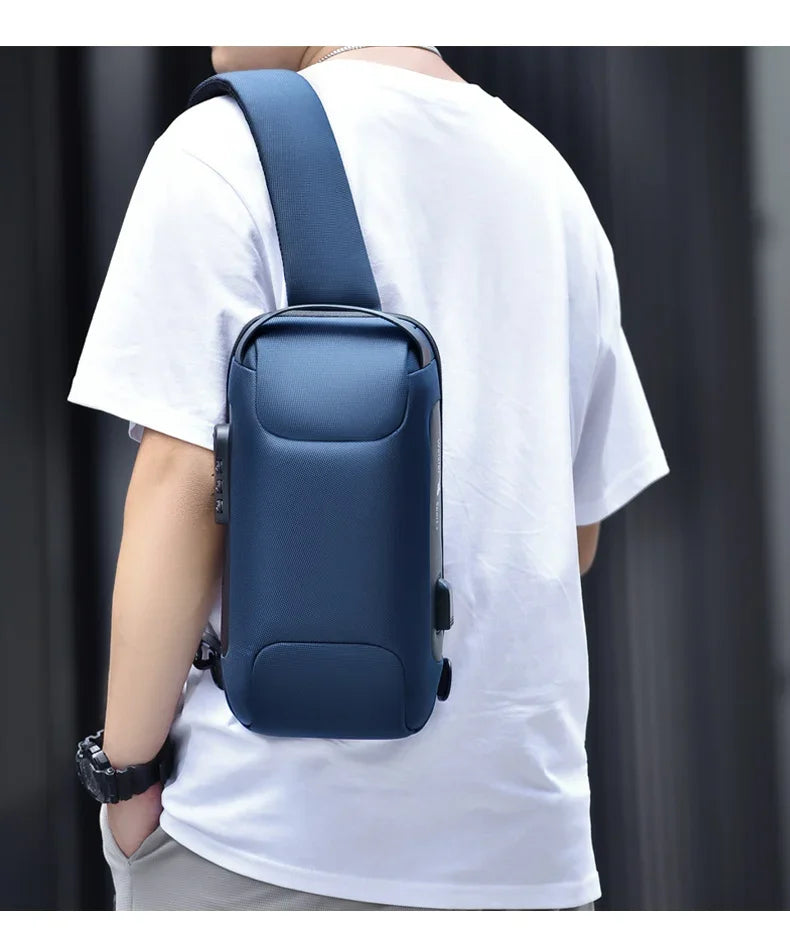 Designer Multifunction Anti-theft USB Shoulder Crossbody Bag Travel Sling Pack Messenger Pack Chest Bag Male Luxury Brand Men