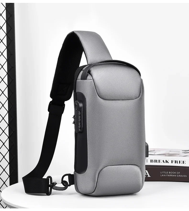 Designer Multifunction Anti-theft USB Shoulder Crossbody Bag Travel Sling Pack Messenger Pack Chest Bag Male Luxury Brand Men