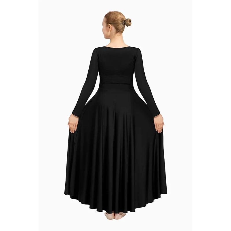 Women Praise Dance Dress Liturgical Worship Costume Long Sleeve Dancewea Can be freely trimmed