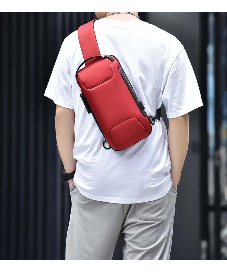 Designer Multifunction Anti-theft USB Shoulder Crossbody Bag Travel Sling Pack Messenger Pack Chest Bag Male Luxury Brand Men