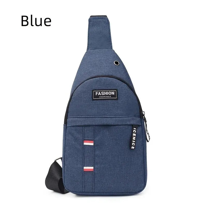 Men's Small Canvas Crossbody Chest Bag, Multifunctional Sling Bag For Outdoor Sports Travel Hiking Camping
