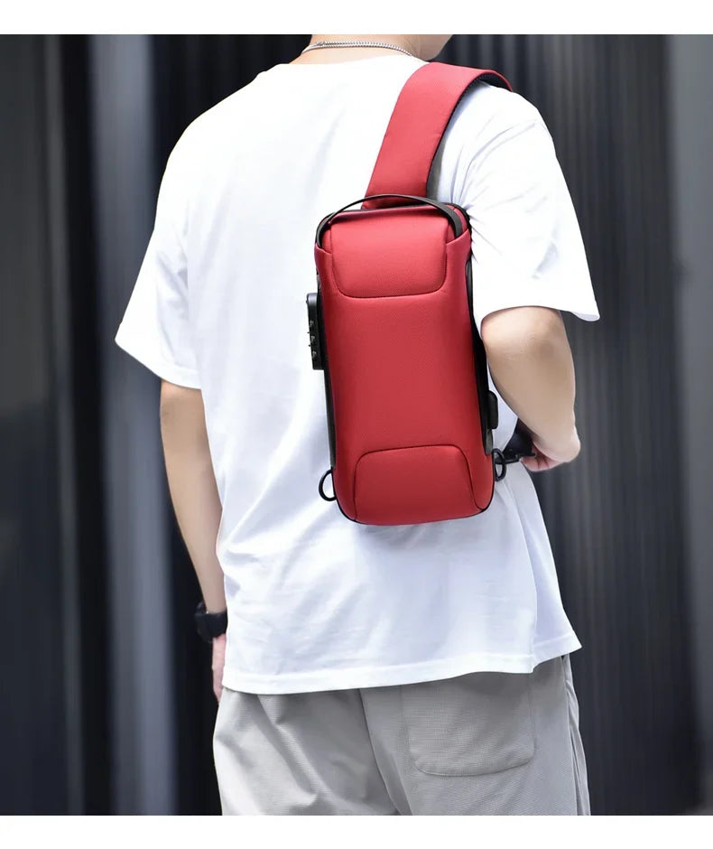 Designer Multifunction Anti-theft USB Shoulder Crossbody Bag Travel Sling Pack Messenger Pack Chest Bag Male Luxury Brand Men