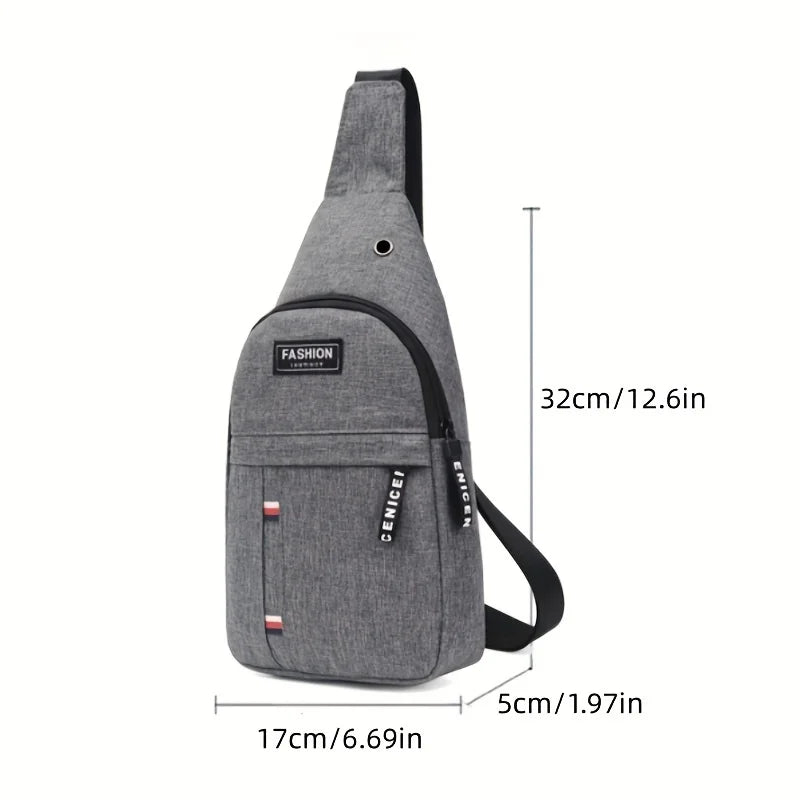 Men's Small Canvas Crossbody Chest Bag, Multifunctional Sling Bag For Outdoor Sports Travel Hiking Camping