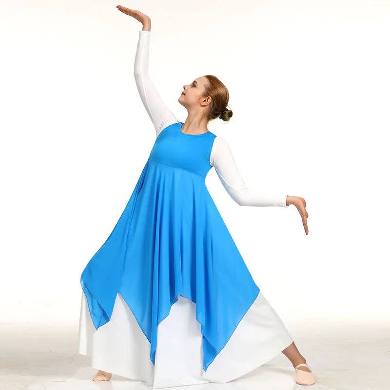 Women's Round Neck Style Tank Praise Worship Modern Dance Liturgical Pullover Loose Hem Women Praise Dance Vest