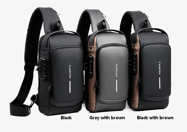 Designer Multifunction Anti-theft USB Shoulder Crossbody Bag Travel Sling Pack Messenger Pack Chest Bag Male Luxury Brand Men