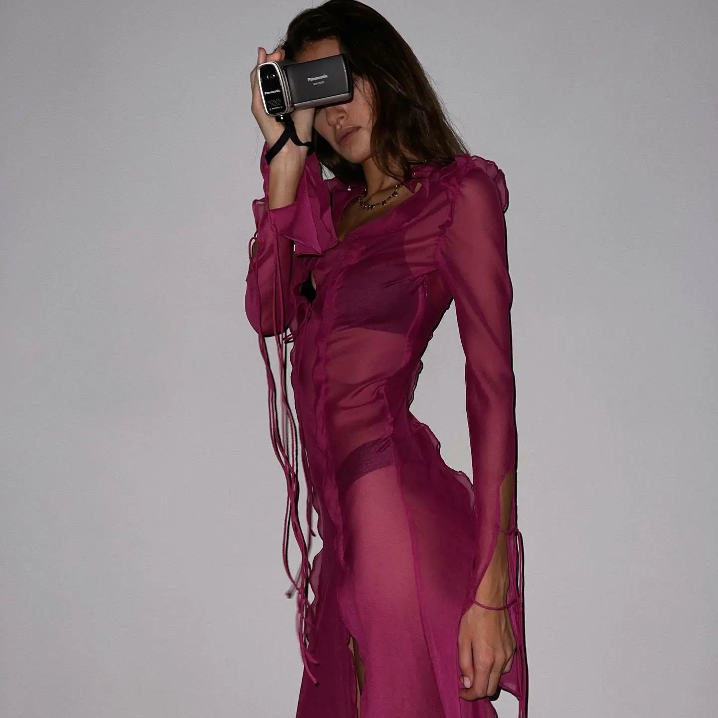New Fashion Women Long Dress Long Sleeve Beach Swimwear Cover-Ups S M L
