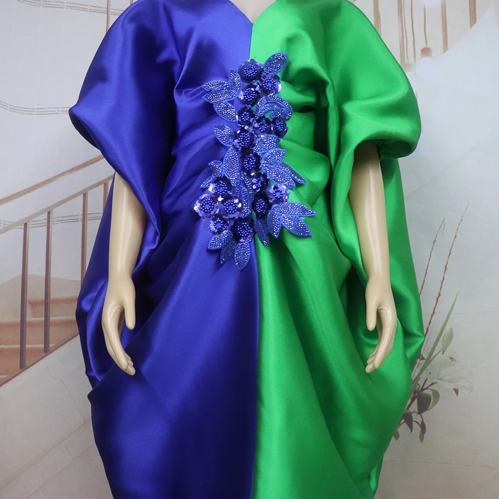 Elegance african dresses for woman Color blocking african dresses for woman party Plus size robe africains femme