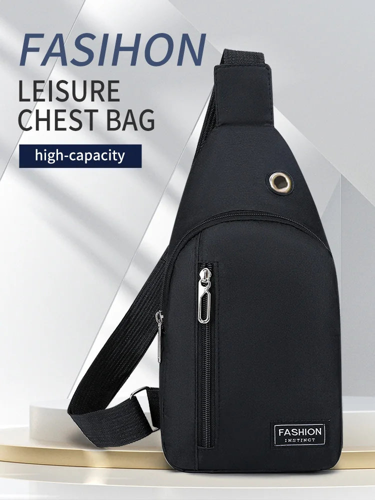 Chest Bag Men New Leisure Fashion Trend One Shoulder Chest Bag Outdoor Sports Multi Functional Crossbody Bag