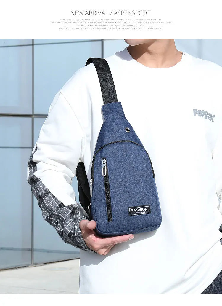 Chest Bag Men New Leisure Fashion Trend One Shoulder Chest Bag Outdoor Sports Multi Functional Crossbody Bag