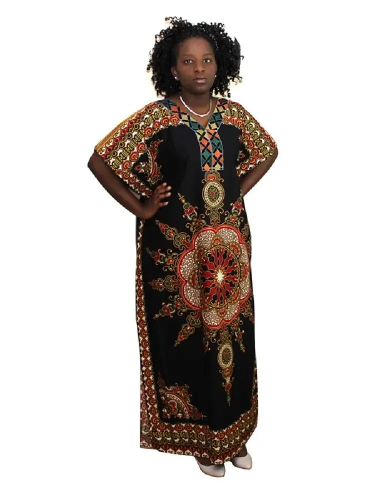 Plus Size African Party Dresses for Women 2024 New Fashion Dashiki Ankara Cotton Wedding Gowns Elegant Turkey Muslim Maxi Dress