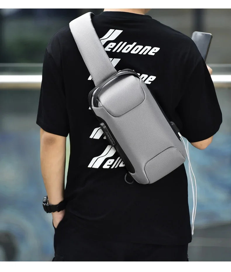 Designer Multifunction Anti-theft USB Shoulder Crossbody Bag Travel Sling Pack Messenger Pack Chest Bag Male Luxury Brand Men