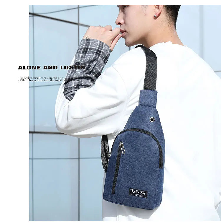 Chest Bag Men New Leisure Fashion Trend One Shoulder Chest Bag Outdoor Sports Multi Functional Crossbody Bag