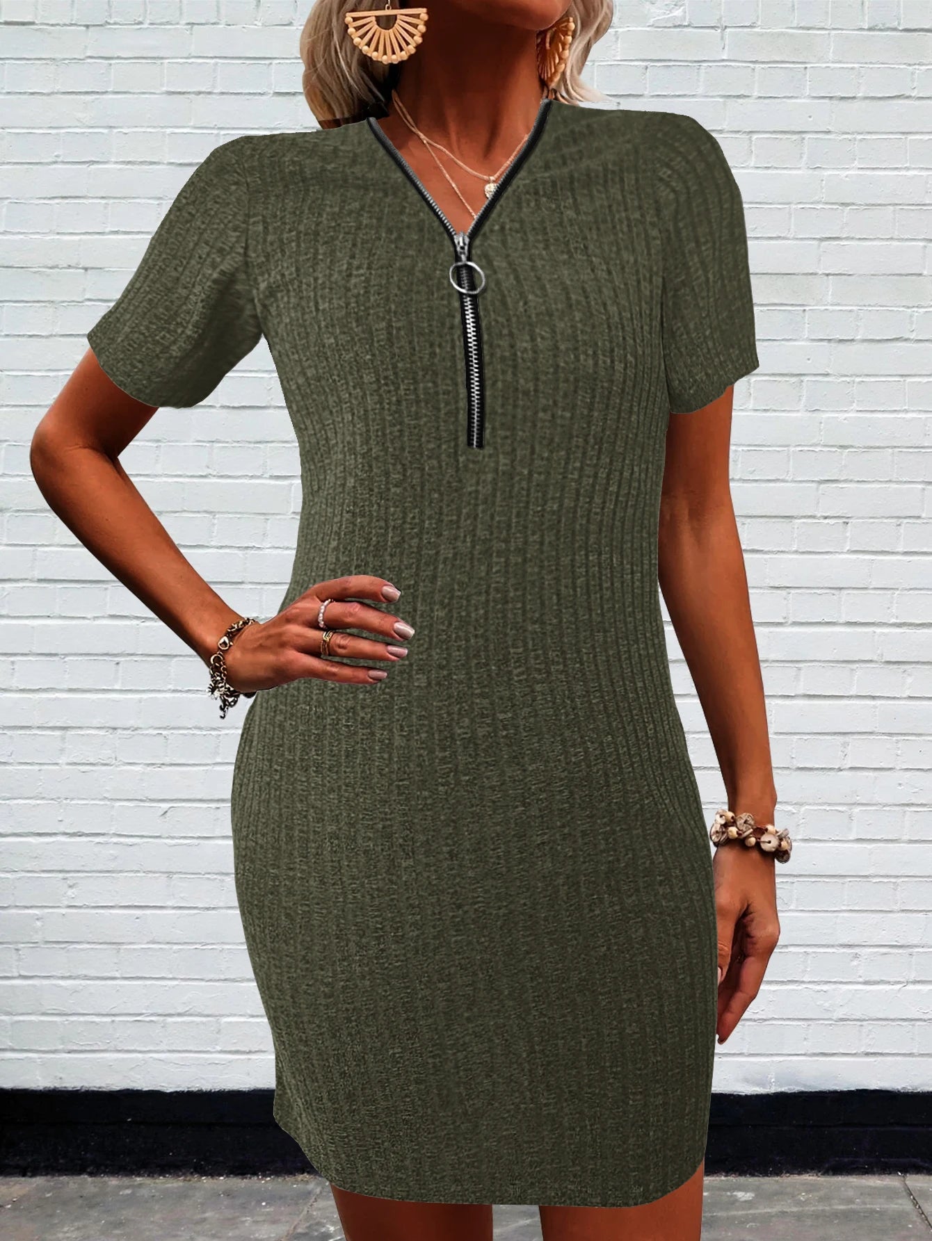 Women's Thin Breathable Zipper Dress inspired by Tinisha is Casual Lightweight