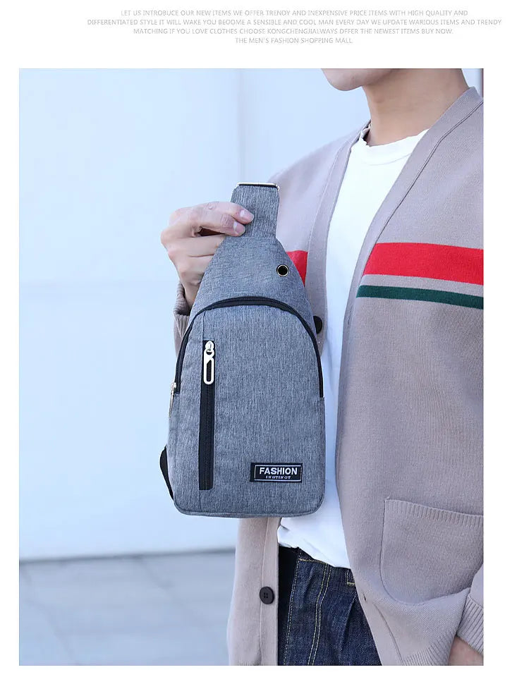Chest Bag Men New Leisure Fashion Trend One Shoulder Chest Bag Outdoor Sports Multi Functional Crossbody Bag