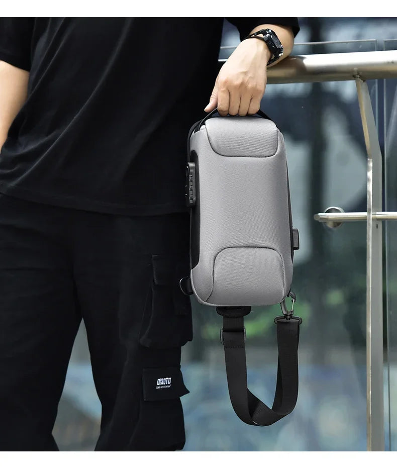 Designer Multifunction Anti-theft USB Shoulder Crossbody Bag Travel Sling Pack Messenger Pack Chest Bag Male Luxury Brand Men