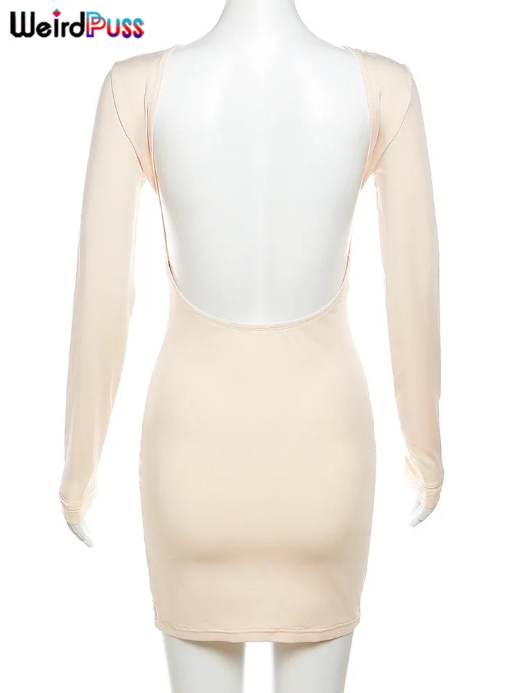 Sexy, slim, full-sleeve bodycon dress; perfect for a prom.
