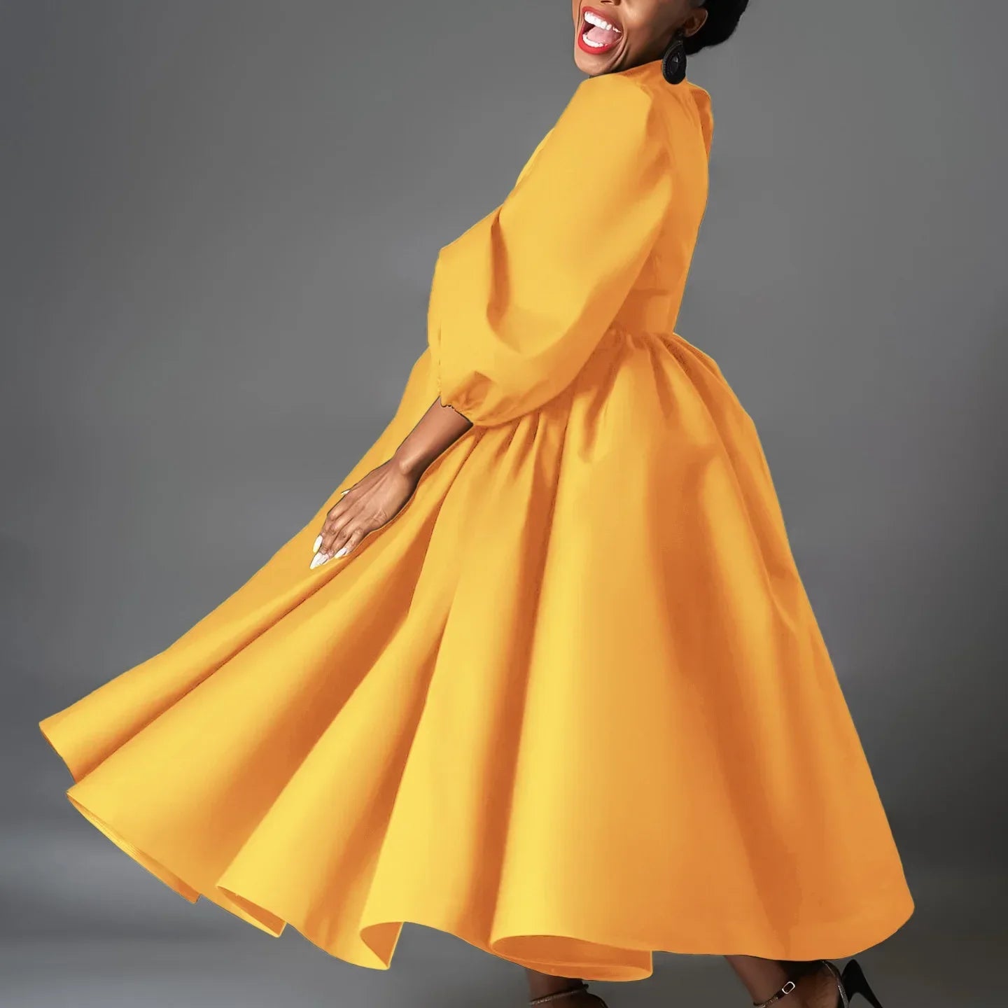 African Dresses For Women Summer Autumn Africa Clothing Wrist Sleeve Sexy O-Neck Perspective Dress Office Lady Party And Belt