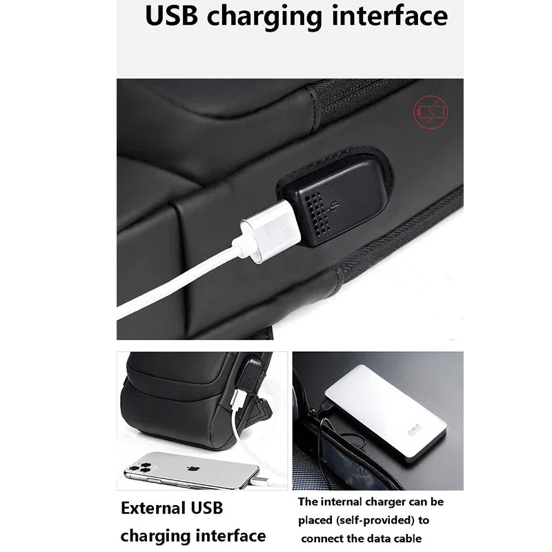Designer Multifunction Anti-theft USB Shoulder Crossbody Bag Travel Sling Pack Messenger Pack Chest Bag Male Luxury Brand Men