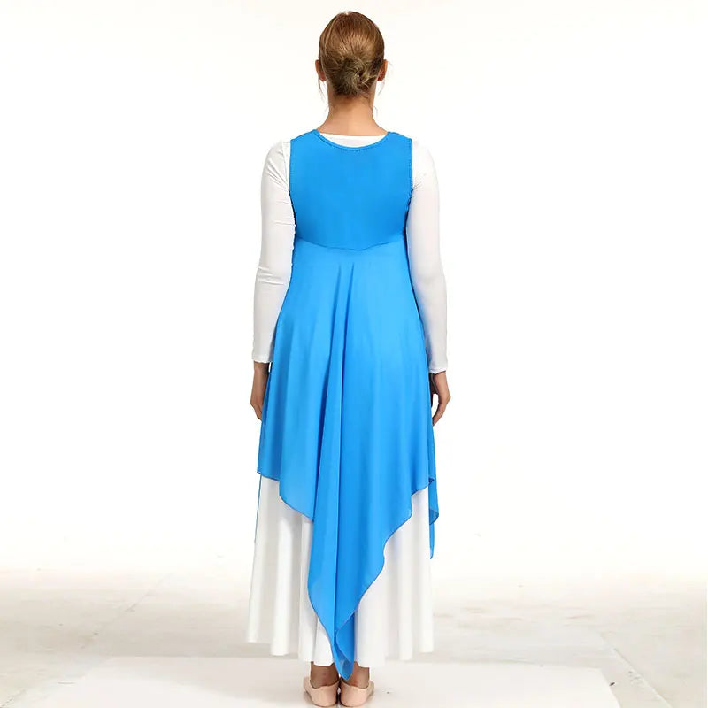 Women's Round Neck Style Tank Praise Worship Modern Dance Liturgical Pullover Loose Hem Women Praise Dance Vest