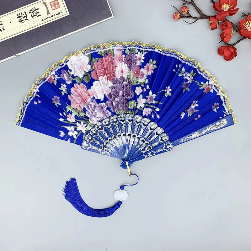 Chinese Style Vintage Silk Folding Fan Japanese Art Crafts Gift Home Decorations Dance Hand Fan Handmade Room Decoration Fans