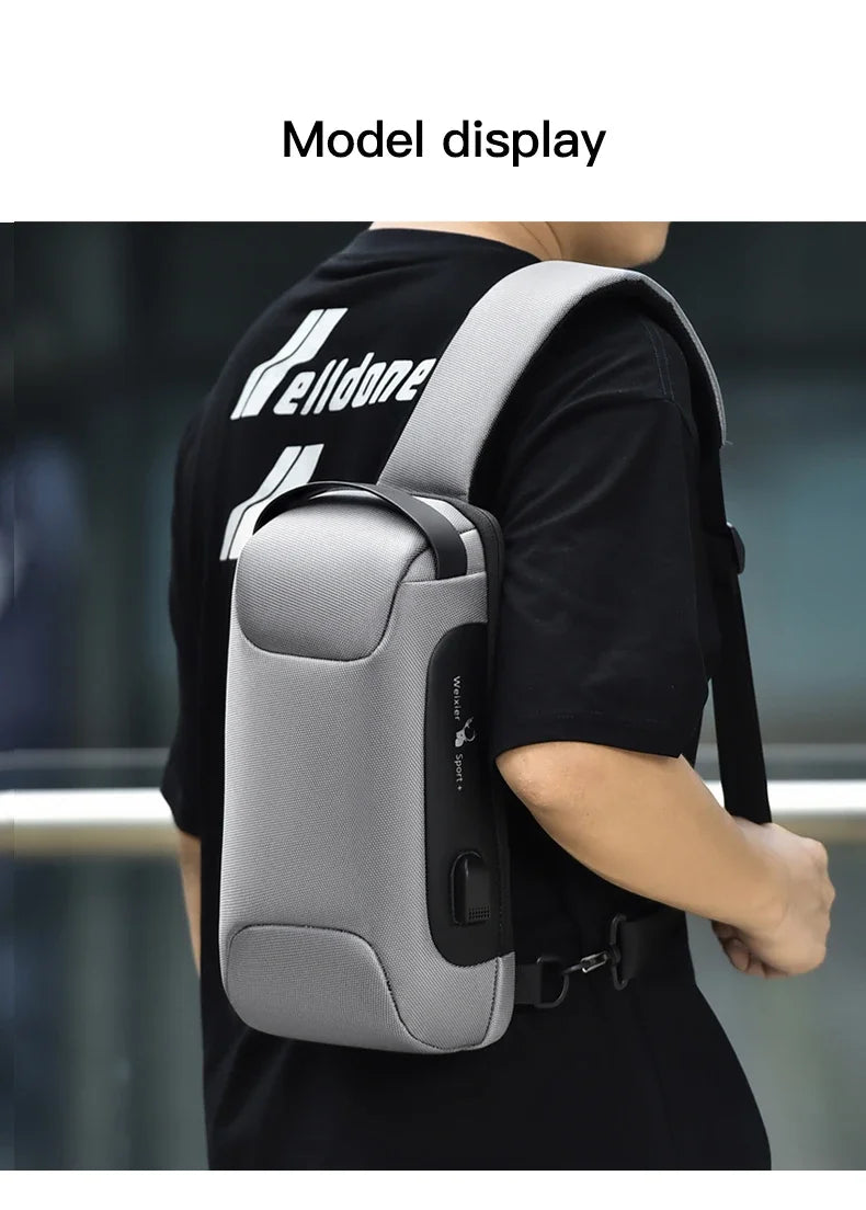 Designer Multifunction Anti-theft USB Shoulder Crossbody Bag Travel Sling Pack Messenger Pack Chest Bag Male Luxury Brand Men